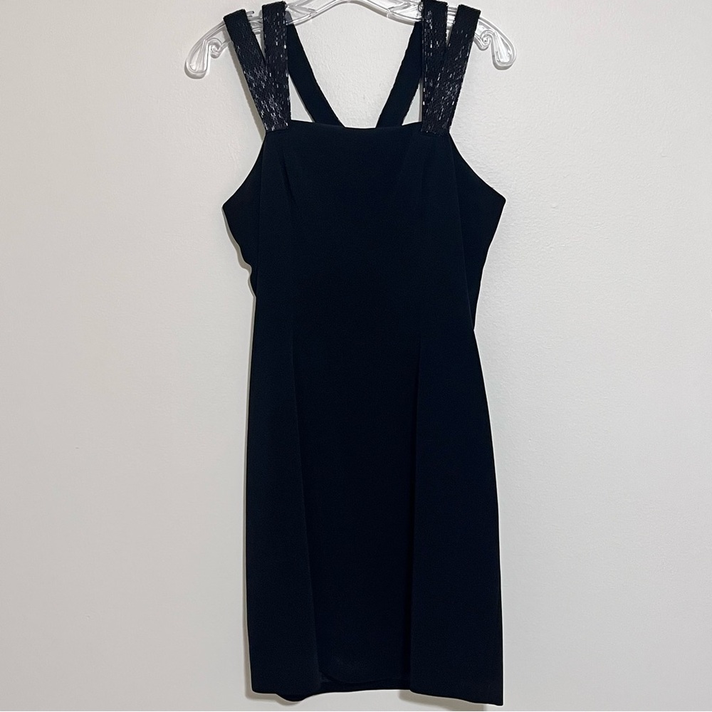 EUC Black beaded sequin strap dress Size 10 MAKE AN OFFER!